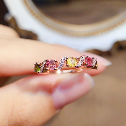 Infinity Slim Band Tourmaline Ring