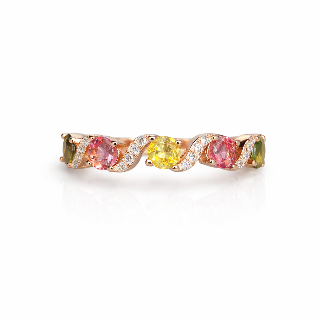 Infinity Slim Band Tourmaline Ring