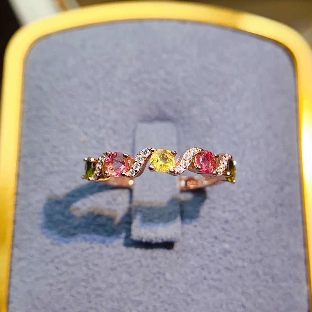 Infinity Slim Band Tourmaline Ring