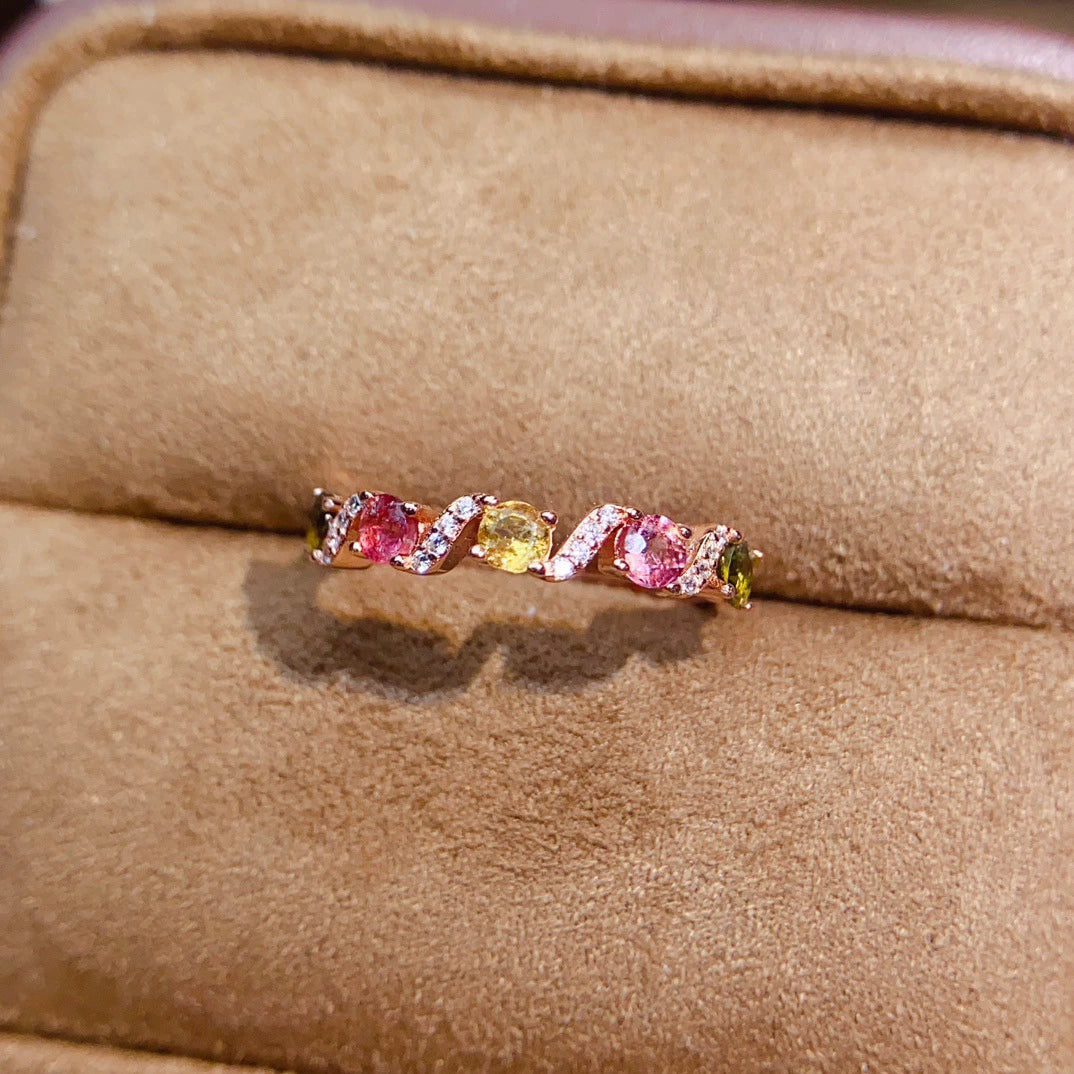 Infinity Slim Band Tourmaline Ring