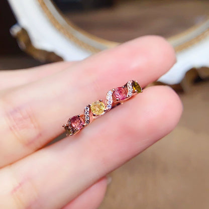 Infinity Slim Band Tourmaline Ring