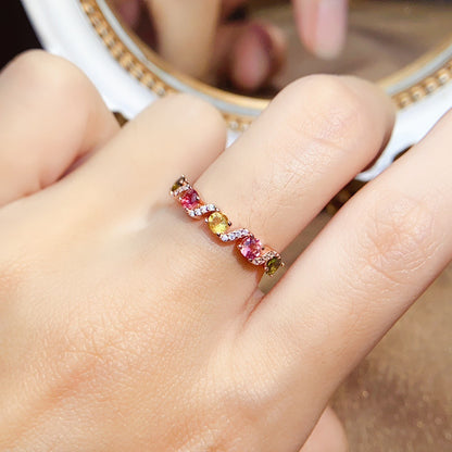 Infinity Slim Band Tourmaline Ring