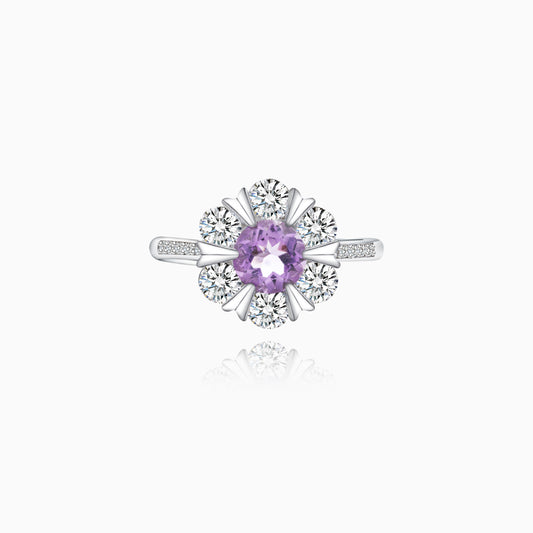 Amethyst Radiant Blossom Ring