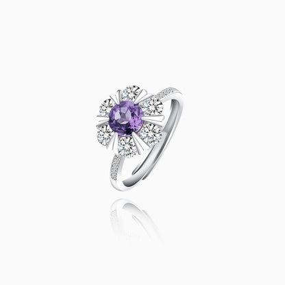 Amethyst Radiant Blossom Ring