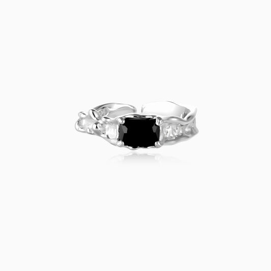 Black Tourmaline Crown Ring