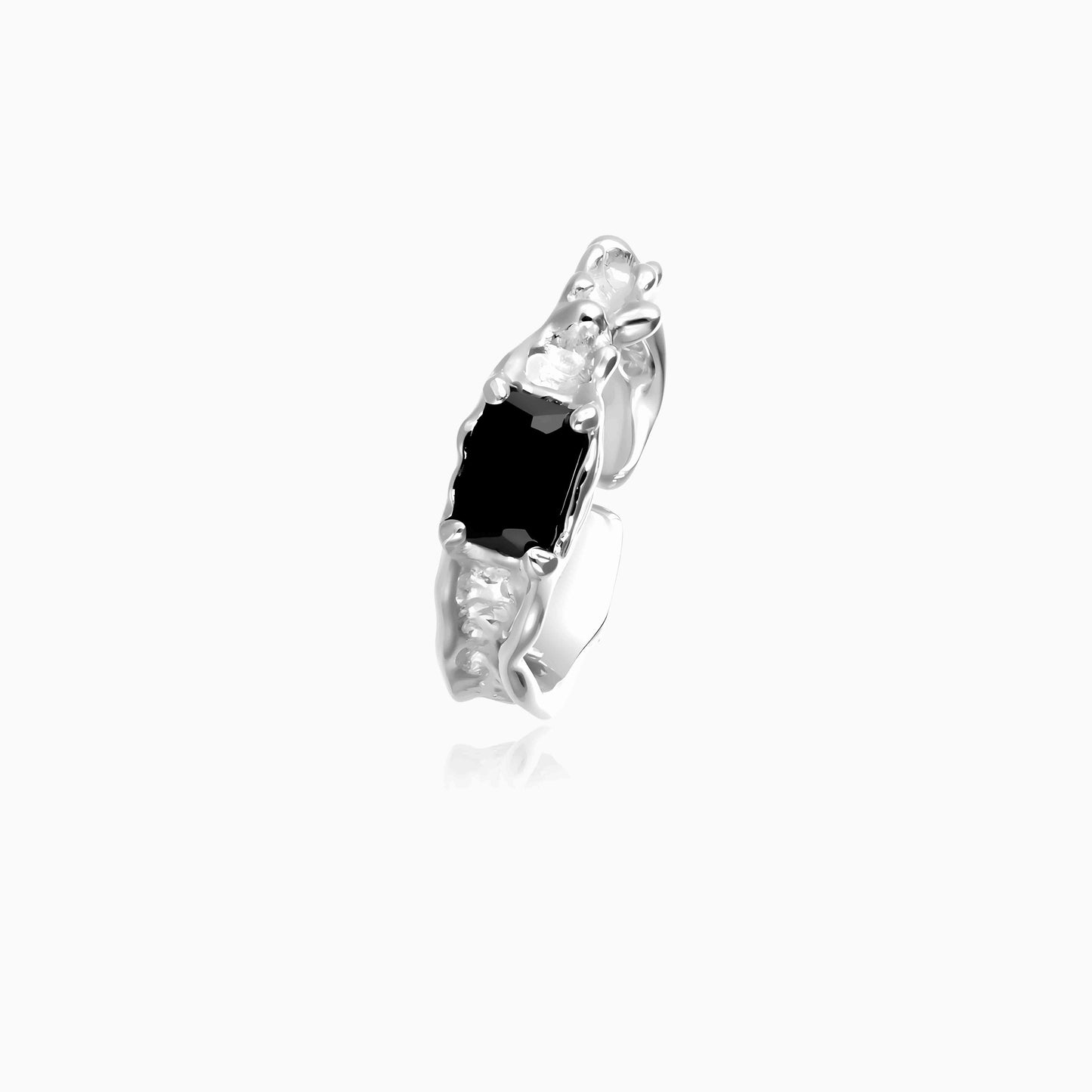 Black Tourmaline Crown Ring