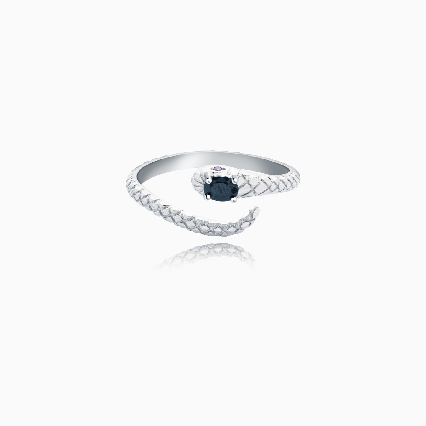 Black Tourmaline Serpent Eye Ring