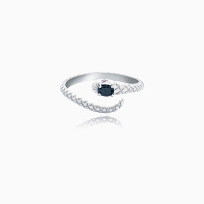 Black Tourmaline Serpent Eye Ring