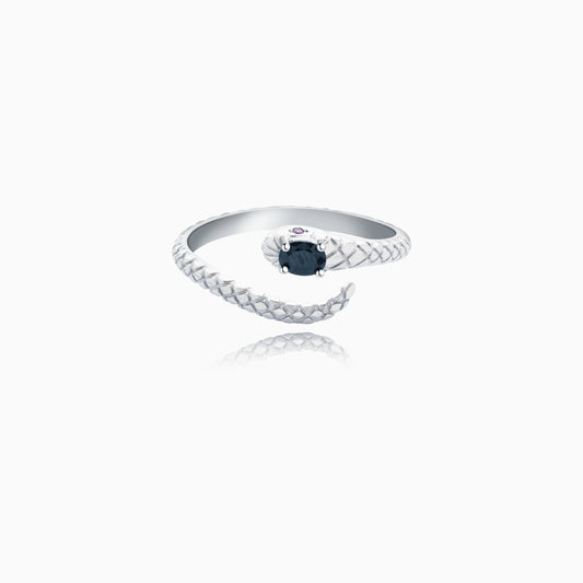 Black Tourmaline Serpent Eye Ring