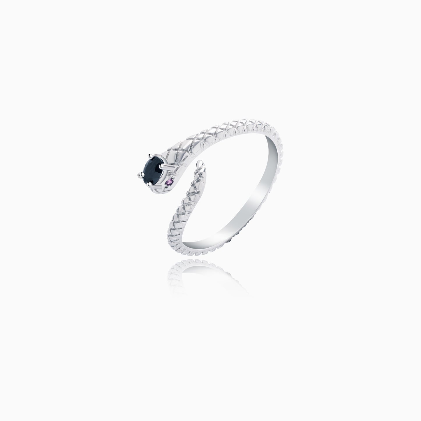 Black Tourmaline Serpent Eye Ring