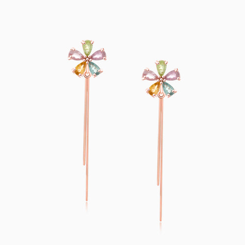 Rainbow Spinning Wing Tourmaline Earrings