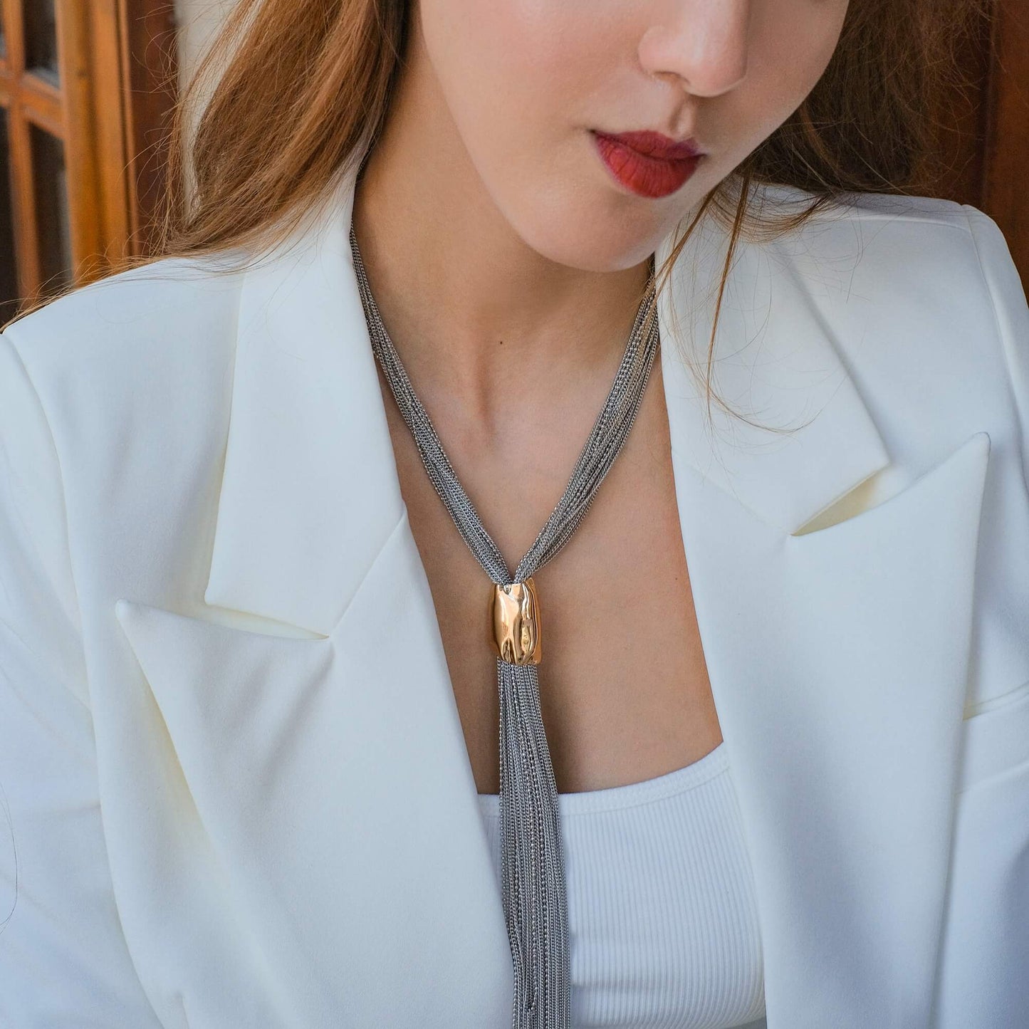 Multi-Strand Tassel Chain Necklace