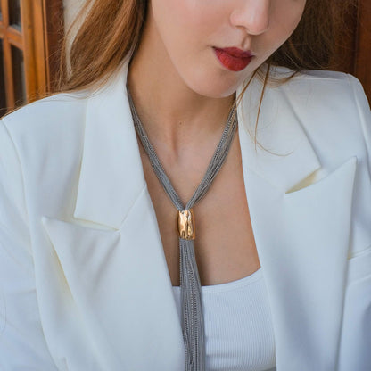 Multi-Strand Tassel Chain Necklace