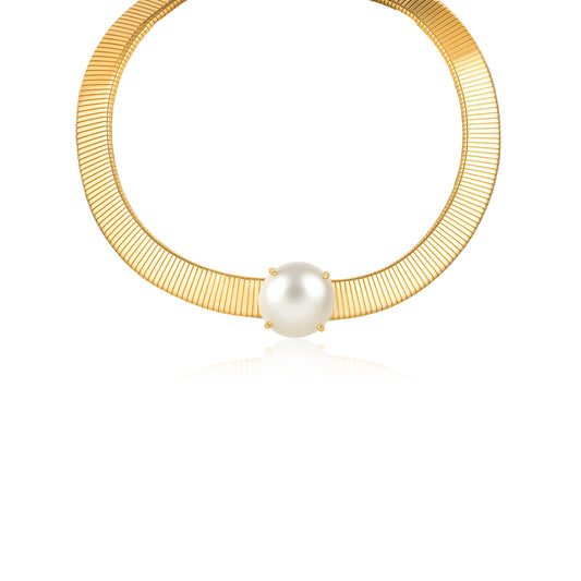 Modern Pearl Collar Necklace