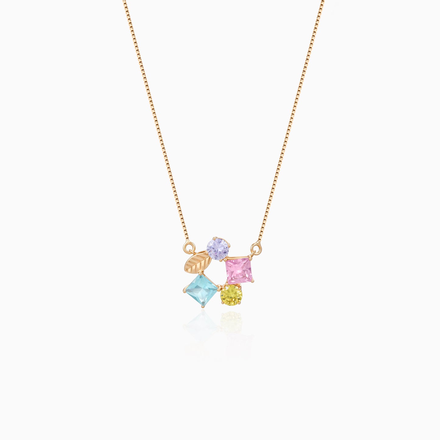 Rainbow Charm Geometry Necklace