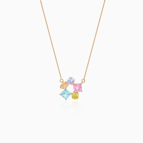 Rainbow Charm Geometry Necklace
