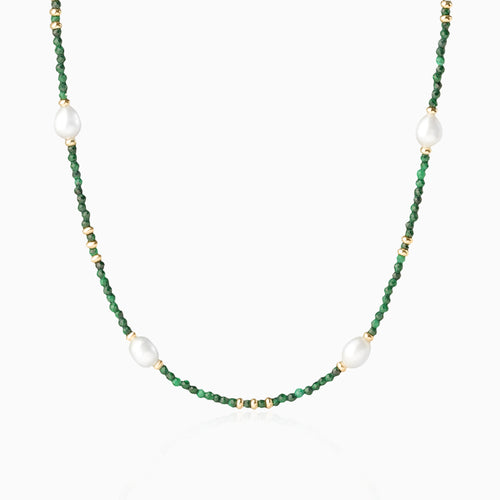Malachite Natural Pearl Necklace