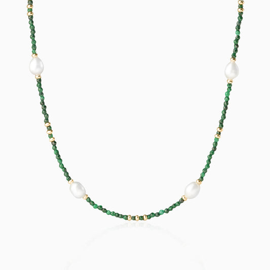 Malachite Natural Pearl Necklace