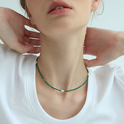 Malachite Natural Pearl Necklace