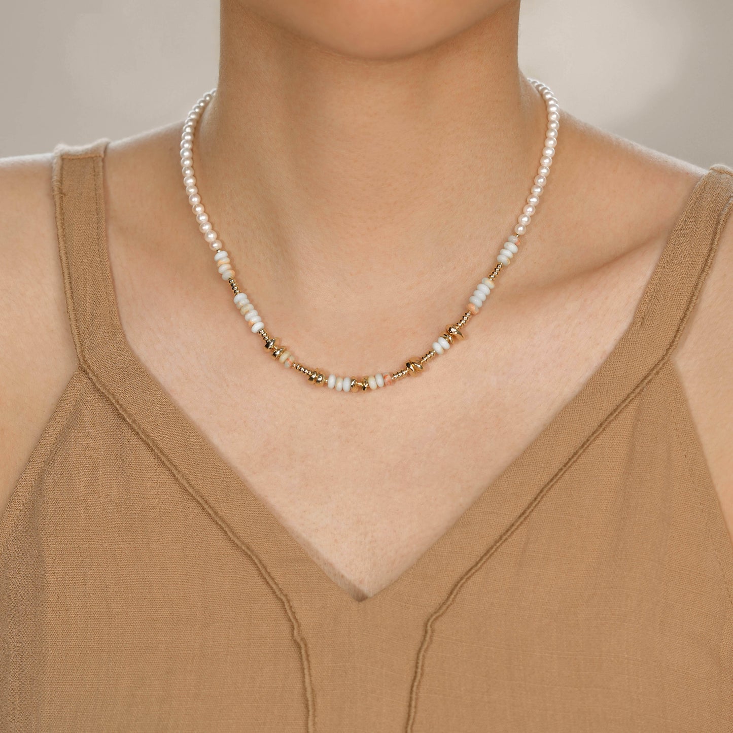 Shou Shan Stone Pearl Necklace