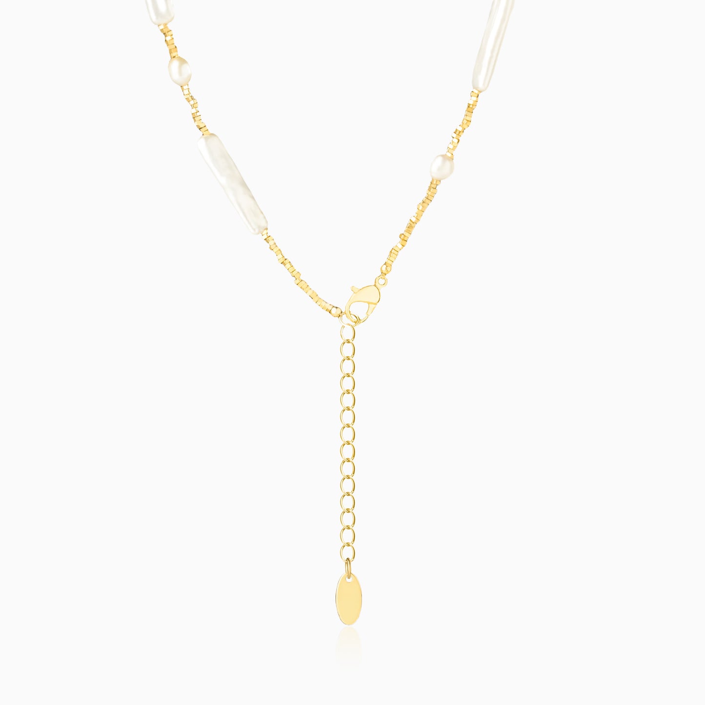 Butterfly & Elongated Mother of Pearl Necklace
