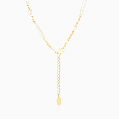 Butterfly & Elongated Mother of Pearl Necklace