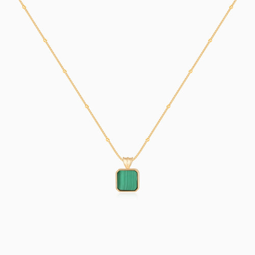 Malachite S925 Gold Plated Necklace