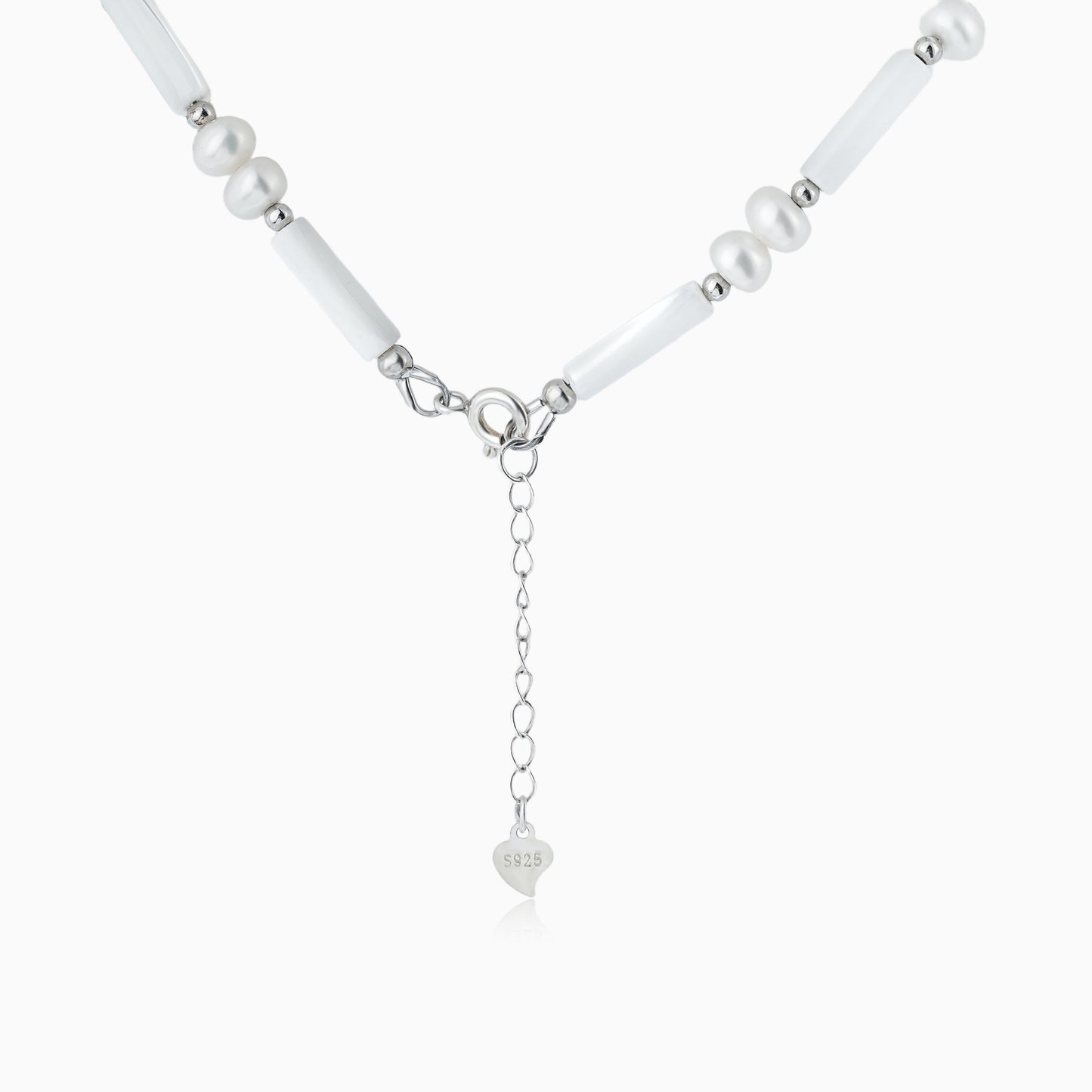 Natural Freshwater Pearl Baroque Shell Heart Pendant Necklace