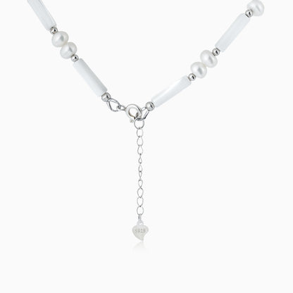 Natural Freshwater Pearl Baroque Shell Heart Pendant Necklace