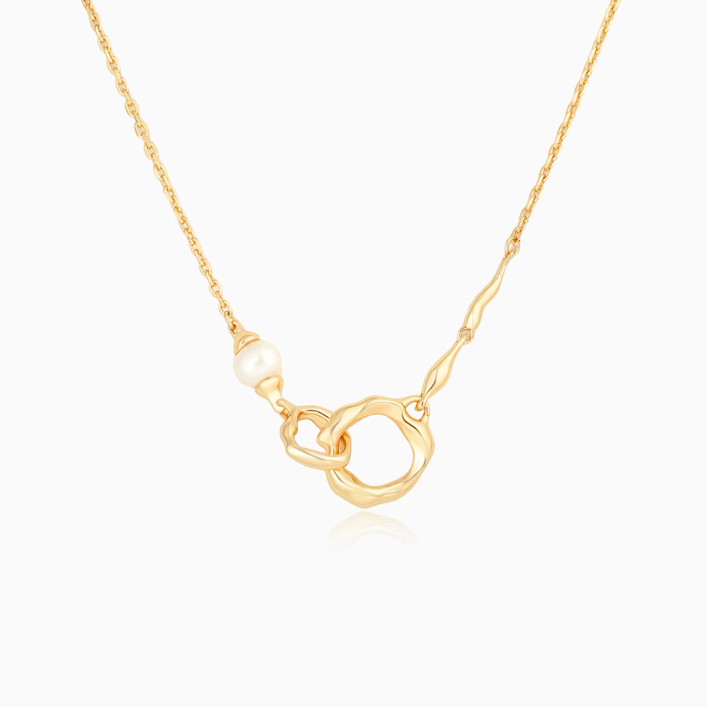Vintage Double Ring Gold Plated Necklace