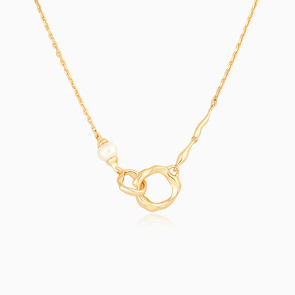 Vintage Double Ring Gold Plated Necklace