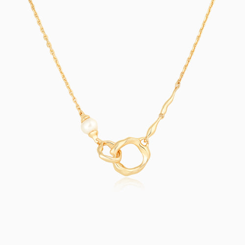 Vintage Double Ring Gold Plated Necklace