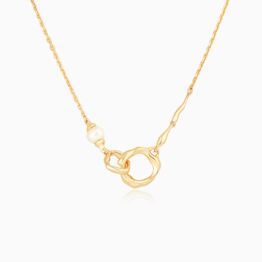 Vintage Double Ring Gold Plated Necklace