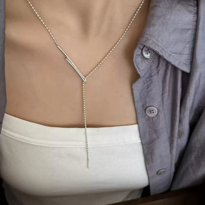 Linear Bar Lariat Necklace