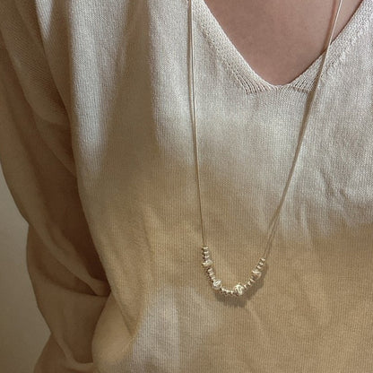 Textured Bead Snake Chain Necklace
