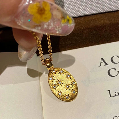 Starlit Oval Pendant Necklace