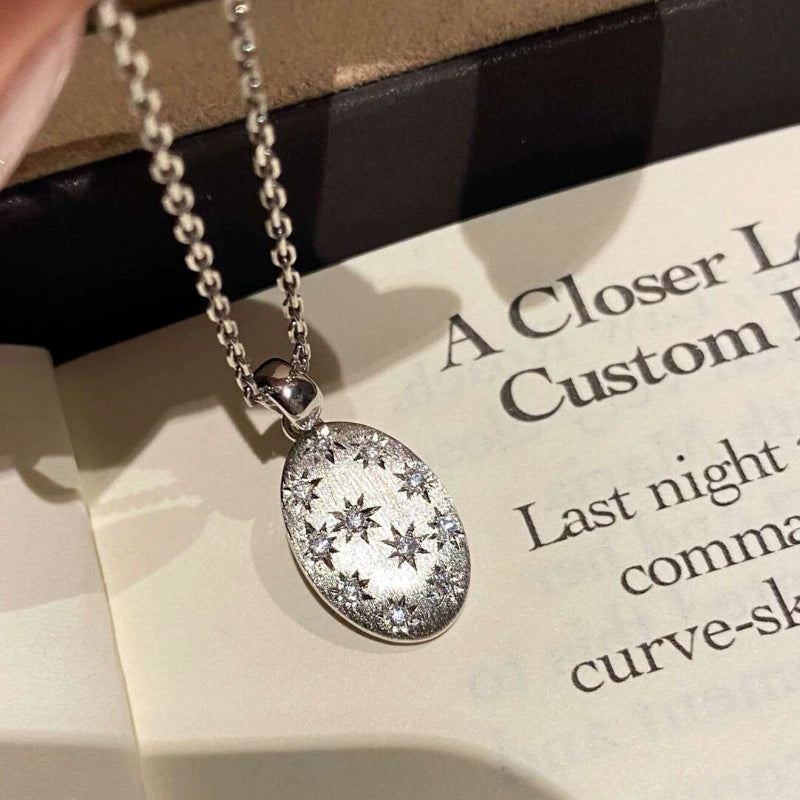 Starlit Oval Pendant Necklace