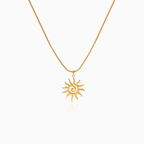 Spiral Sun Pendant Necklace
