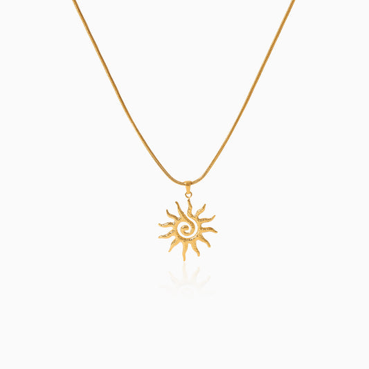 Spiral Sun Pendant Necklace