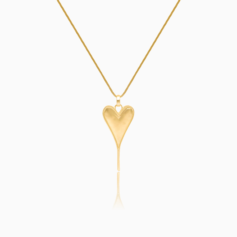 Elongated Heart Pendant Necklace