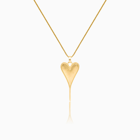 Elongated Heart Pendant Necklace
