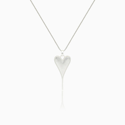 Elongated Heart Pendant Necklace
