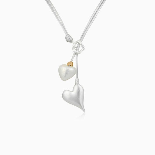Double Heart Drop Necklace