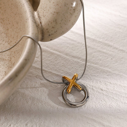 Cross Loop Pendant Necklace