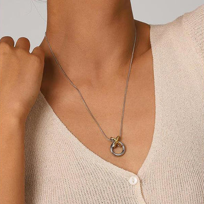 Cross Loop Pendant Necklace