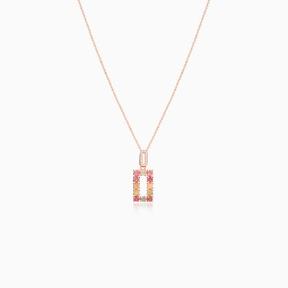 Rectangular Frame Tourmaline Necklace