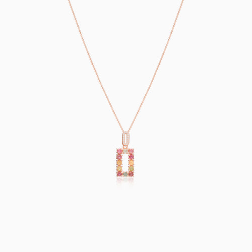 Rectangular Frame Tourmaline Necklace