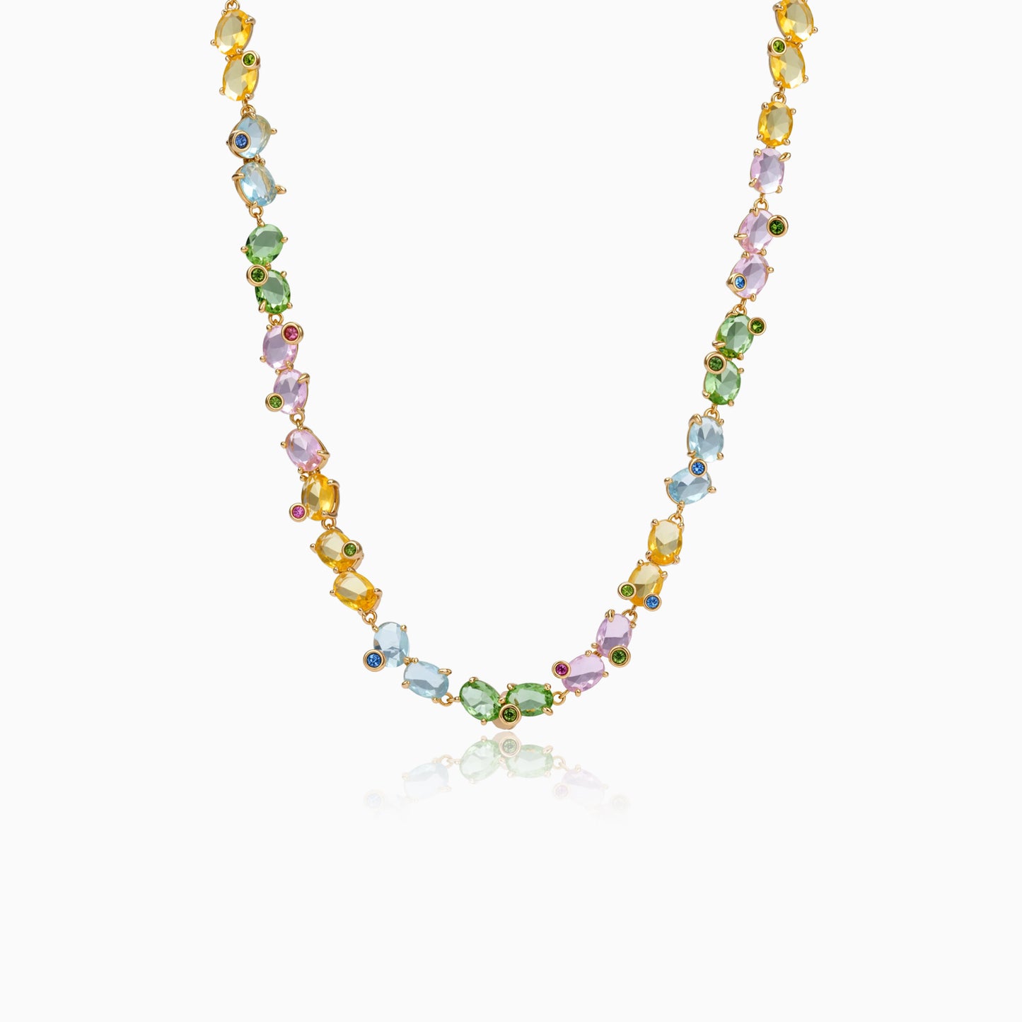 Multi-Gem Cascade Flow Necklace