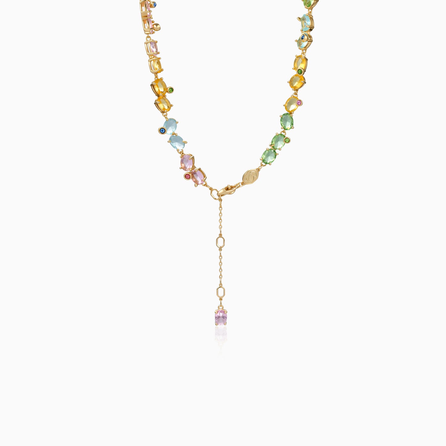 Multi-Gem Cascade Flow Necklace