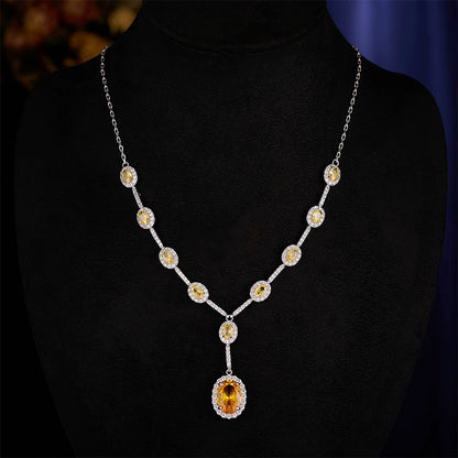 Luxe Amber Halo Necklace